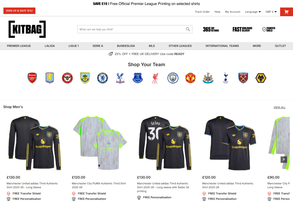 Kitbag online shop
